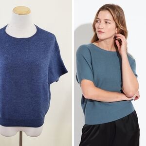 The Reset Essential Pullover Sweater Dark Blue wool womens size large / XL